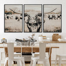 Texas Longhorn Wall Art Canvas Print – Framed Speckled Bull