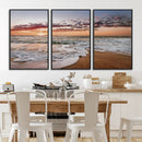 Ocean Sunset Wall Art Canvas Print – Framed Sandy Shore