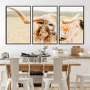 Texas Longhorn Wall Art Canvas Print – Framed Spotted Cow