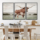 Texas Longhorn Wall Art Canvas Print – Framed Spotted Cattle by MyGreatCanvas | Canvas Wall Art Prints | Photo Prints & Wall Decor
