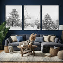 Snowy Ski Lift Wall Art – Framed Winter Forest Canvas by MyGreatCanvas | Canvas Wall Art Prints | Photo Prints & Wall Decor