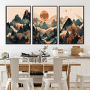 Wood Mountain Landscape Wall Art Canvas Print – Framed