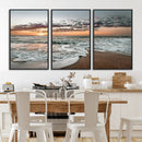 Ocean Sunset Wall Art Canvas Print – Framed Beach Waves