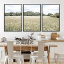Charming Daisy Field Wall Art Canvas Print – Framed Pastel