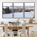 Snowy Mountain Wall Art Canvas Print – Framed Ski Slope