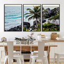 Tropical Coastline Wall Art Canvas Print – Framed Palm Tree