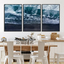 Black Beach Wall Art Canvas Print – Framed Aerial Ocean View
