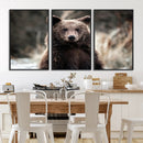 Brown Bear Wall Art Canvas Print – Framed Majestic Woodland