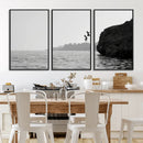 Jumping Wall Art Canvas Print – Framed Coastal Ocean Scene