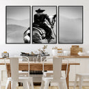 Western Wall Art Canvas Print – Framed Cowboy and Horse
