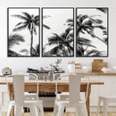 Palm Wall Art Canvas Print – Framed Monochrome Tropical