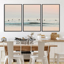 Pastel Ocean Wall Art Canvas Print – Framed Soft Sunset Calm