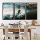 Vibrant Aquatic Motion Wall Art Canvas Print – Framed