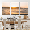 Calm Water Wall Art – Framed Sunset Waves Canvas Artwork, by MyGreatCanvas | Canvas Wall Art Prints | Photo Prints & Wall Decor
