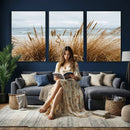 Beach Grass Wall Art Canvas Print – Framed Coastal Dunes Art by MyGreatCanvas | Canvas Wall Art Prints | Photo Prints & Wall Decor