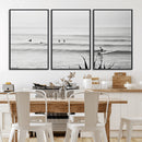 Surfer Silhouette Wall Art – Framed Calm Ocean Canvas by MyGreatCanvas | Canvas Wall Art Prints | Photo Prints & Wall Decor