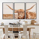 Longhorn Bull Wall Art Canvas Print – Framed Western Cow