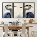 Blue Heron Pair Wall Art Canvas Print – Framed Coastal Bird