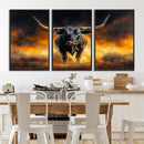 Longhorn Canvas Wall Art Canvas Print – Framed Bold Bull