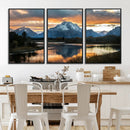 Mountain Sunset Wall Art Canvas Print – Framed Alpine