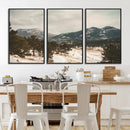 Mountain Landscape Wall Art Canvas Print – Framed Snowy