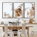 Pampas Grass Wall Art Canvas Print – Framed Neutral Tones