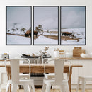 Bison Wildlife Wall Art Canvas Print – Framed Snowy Prairie