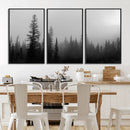 Misty Pines Wall Art Canvas Print – Framed Woodland
