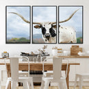 Texas Longhorn Wall Art Canvas Print – Framed Western Rustic