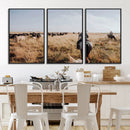 Western Wall Art Canvas Print – Framed Cowboy Cattle Drive