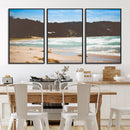 Tranquil Beach Scene Wall Art Canvas Print – Framed Blue