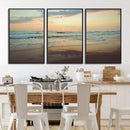 Sunset Seascape Wall Art Canvas Print – Framed Pastel Ocean