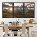 Snowy Peaks Wall Art Canvas Print – Rustic Mountain