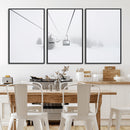 Ski Lift Wall Art Canvas Print – Snowy Alpine Landscape