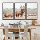 Rustic Nature Wall Art Canvas Print – Stag Woodland Framed