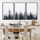 Foggy Forest Wall Art Canvas Print – Framed Misty Pines