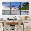 Tropical Beach Wall Art Canvas Print – Framed Sunset Glow