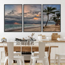 Tropical Storm Wall Art Canvas Print – Framed Moody Beach