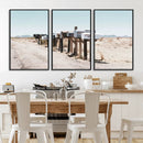 Desert Mailboxes Canvas Print – Framed Minimal Western