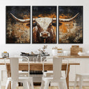 Abstract Longhorn Bull Wall Art Canvas Print – Vintage by MyGreatCanvas | Canvas Wall Art Prints | Photo Prints & Wall Decor