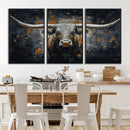 Rustic Longhorn Bull Wall Art Canvas Print – Vintage Western by MyGreatCanvas | Canvas Wall Art Prints | Photo Prints & Wall Decor