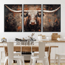 Rustic Longhorn Bull Wall Art Canvas Print – Vintage Western by MyGreatCanvas | Canvas Wall Art Prints | Photo Prints & Wall Decor