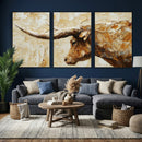 Rustic Longhorn Bull Wall Art Canvas Print – Vintage Western by MyGreatCanvas | Canvas Wall Art Prints | Photo Prints & Wall Decor