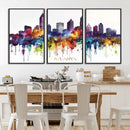 Atlanta Skyline Wall Art Canvas Print – Framed Colorful