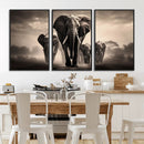Elephant Family Wall Art Canvas Print, Framed Elephant Wall