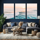 Sunset Surfing Wall Art Canvas Print, Ocean Wave Surfer with by MyGreatCanvas | Canvas Wall Art Prints | Photo Prints & Wall Decor
