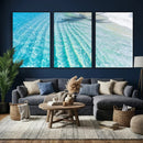 Crystal Clear Ocean Water Sunlit Reflections Palm Shadow Sandy Beach Tropical Wall Art for Home, Office Decor by MyGreatCanvas | Canvas Wall Art Prints | Photo Prints & Wall Decor