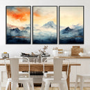 Warm Clouds Abstract Mountain Wall Art Canvas Print