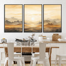 Sepia Color Abstract Mountain Wall Art Canvas Print