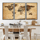 Push Pin World Map Canvas Print – Travel Tracker Wall Art